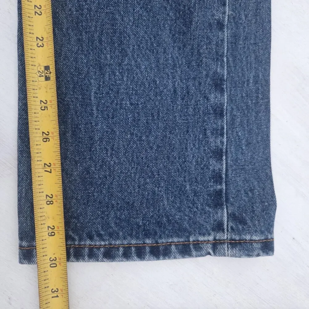 Levis 505 Blue Jeans Mens 35x30 Medium Wash Straight 100% Cotton Denim